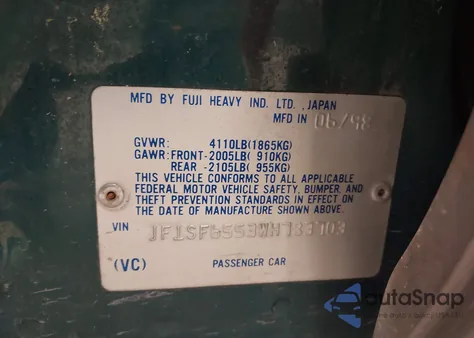 1998 Subaru Forester S from USA, damaged, VIN JF1SF6553WH783703